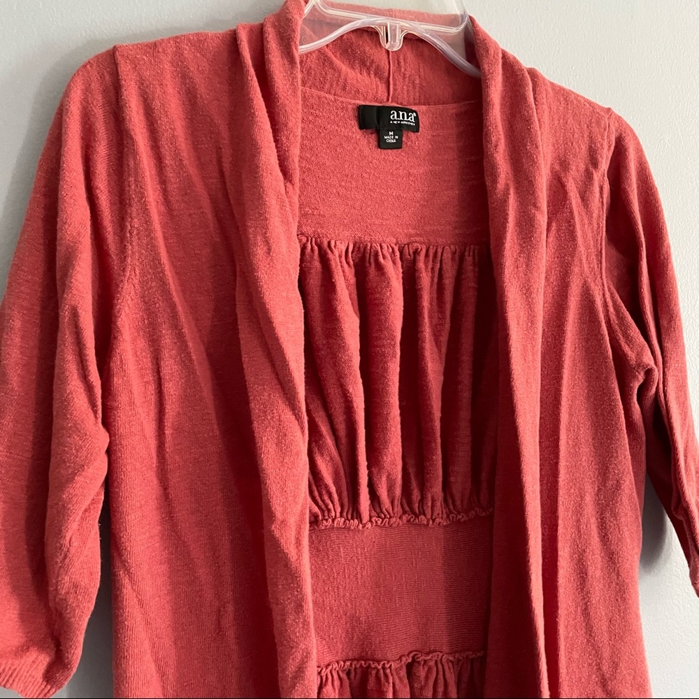 Terracotta Cropped-Sleeve Cardigan M